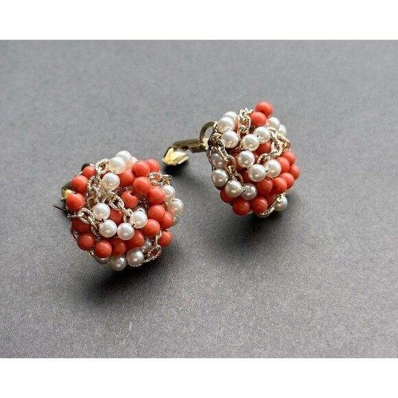 Vintage Japan bead Jewelry set - Multi Strand  necklace & clip on earrings - Picture 3 of 8